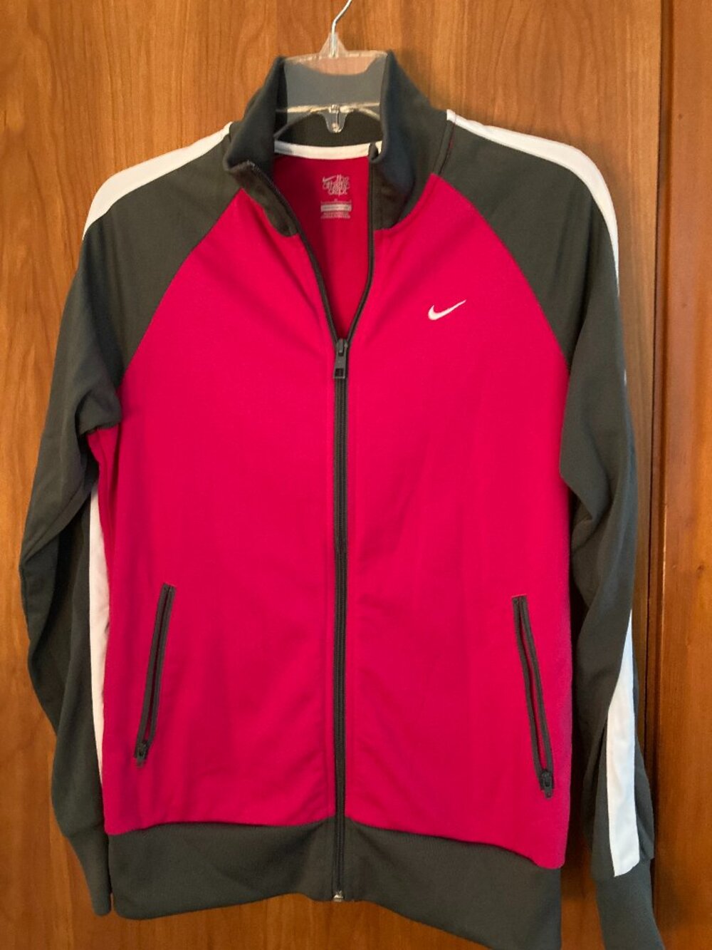 vintage Y2K Nike The Athletic Dept. pink and gray full-zip track jacket L